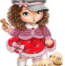 Схема вышивки «девочка с собачками»