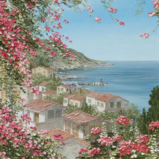 Схема вышивки «Розовый залив»