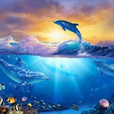 Схема вышивки «дельфин»