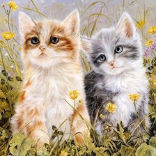 Схема вышивки «Котята»