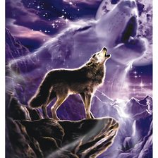 Схема вышивки «Одинокий волк»