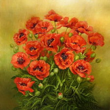 Схема вышивки «маки»