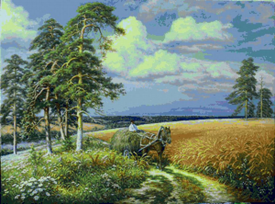 №130665 - зима, пейзаж, животные - предпросмотр