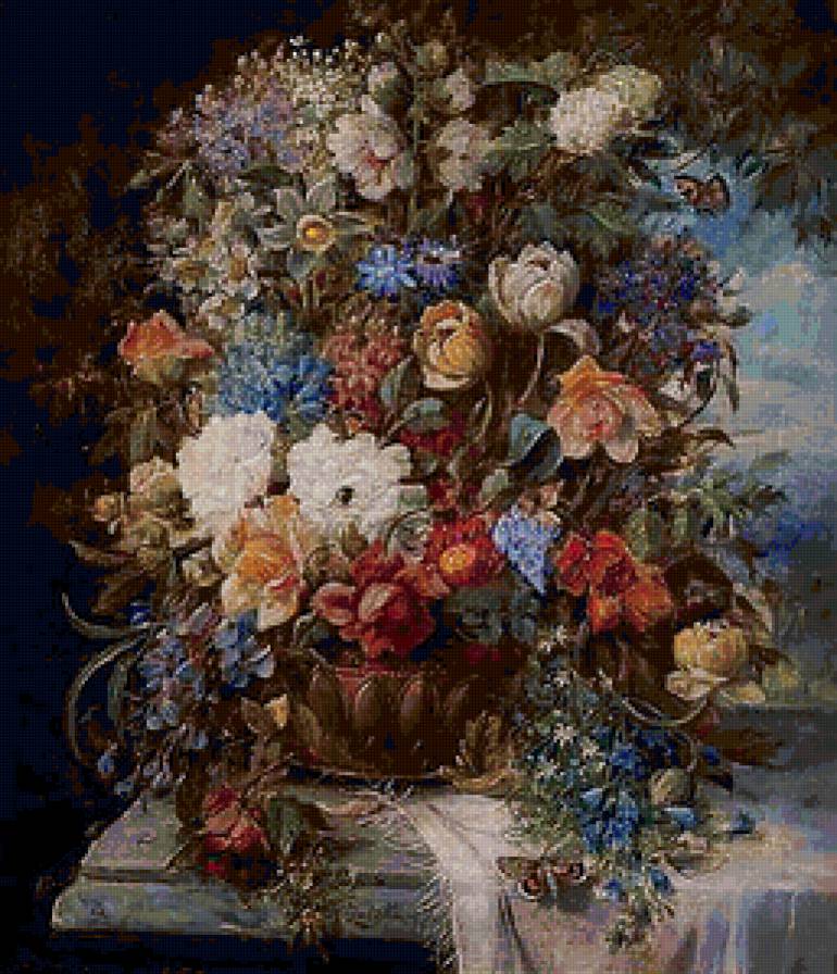 №131063 - ваза, цветы, букет - предпросмотр