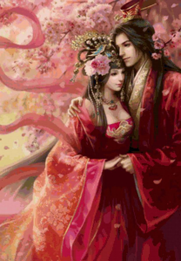 Красивые арты разных художников - девушка, цветы, парень, люди, любовь - предпросмотр