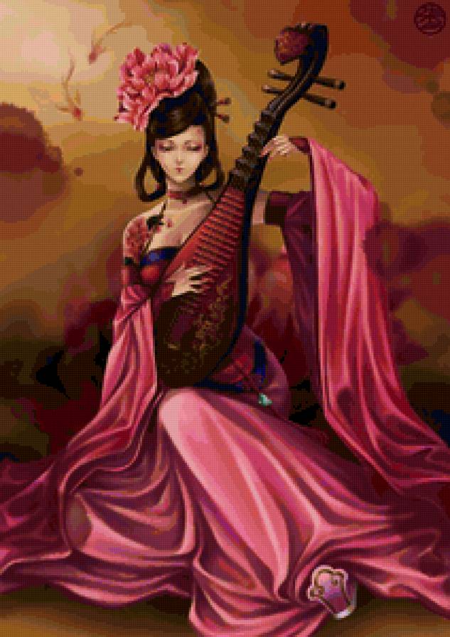 Красивые арты разных художников - музыка, девушка, люди, восток - предпросмотр