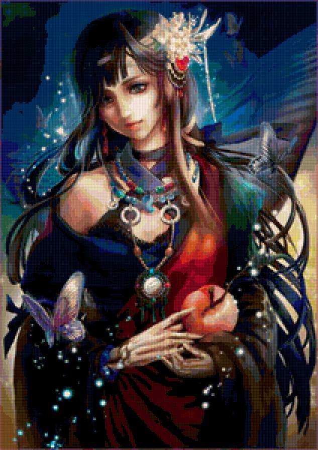 Красивые арты разных художников - люди, бабочки, девушка, магия, фэнтези - предпросмотр