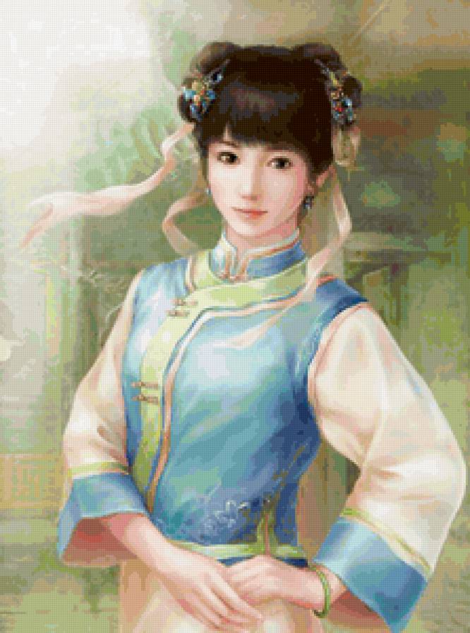 Красивые арты разных художников - девушка, люди, восток - предпросмотр