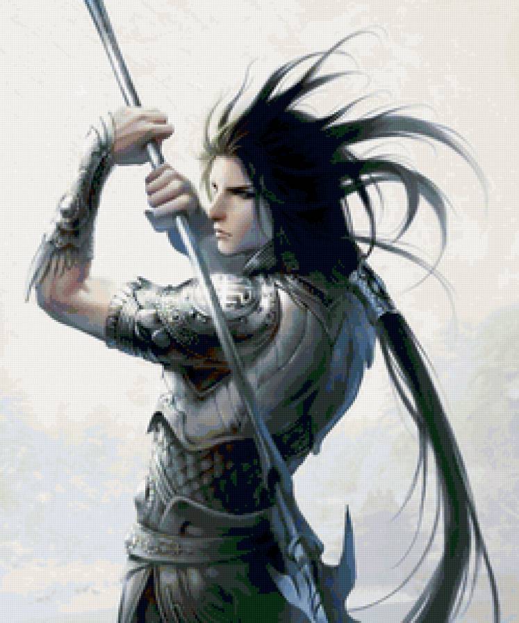 Красивые арты разных художников - восток, парень, оружие, люди - предпросмотр