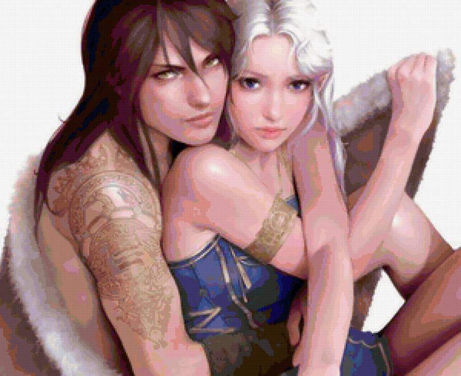 Красивые арты разных художников - парень, девушка, любовь, люди - предпросмотр