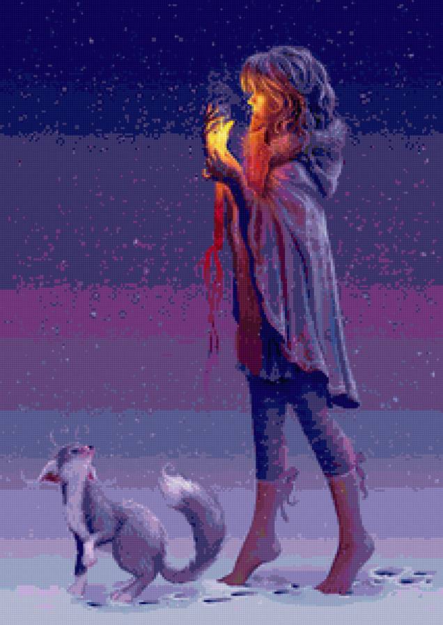 Красивые арты разных художников - девушка, животные, люди - предпросмотр