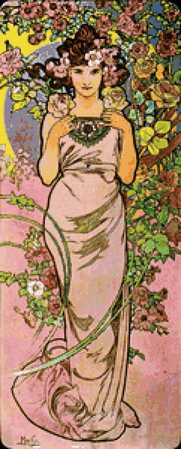 живопись А Муха - образ, женщина - предпросмотр