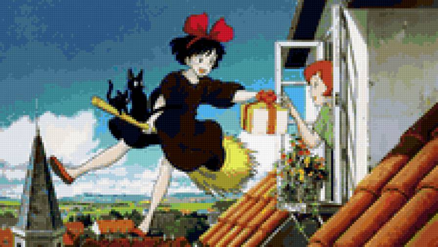 Кадр из мультфильма "Ведьмина служба доставки" - аниме, девочка, герой, мультфильм, девушка, персонаж - предпросмотр