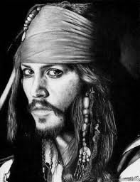 Капитан Джек Воробей. Рисованный портрет - пираты карибского моря. - оригинал