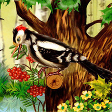 Схема вышивки «Дятел»