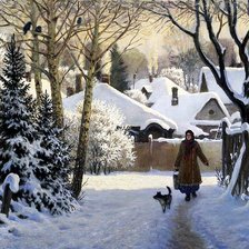 Схема вышивки «Зимняя деревушка»