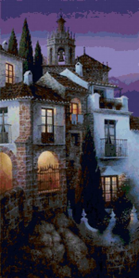 Ночь - живопись, luis romero - предпросмотр