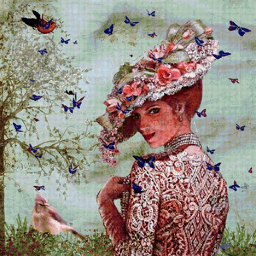 женщина в шляпке - предпросмотр