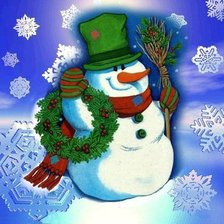 Схема вышивки «снеговик»