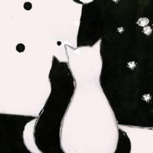 Схема вышивки «кошки инь-янь»