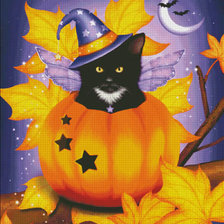 Схема вышивки «Магия тыквы кошки»