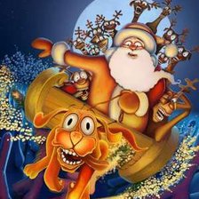 Схема вышивки «санта клаус с подарками»