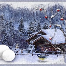 Схема вышивки «В зимнем лесу»