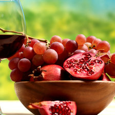 Схема вышивки «Серия "Кухня" Бокал вина и фрукты»