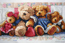 Схема вышивки «cемья медвежат»