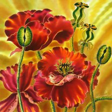 Схема вышивки «маки»