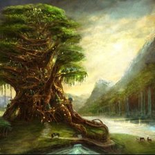 Схема вышивки «сказачный дуб»