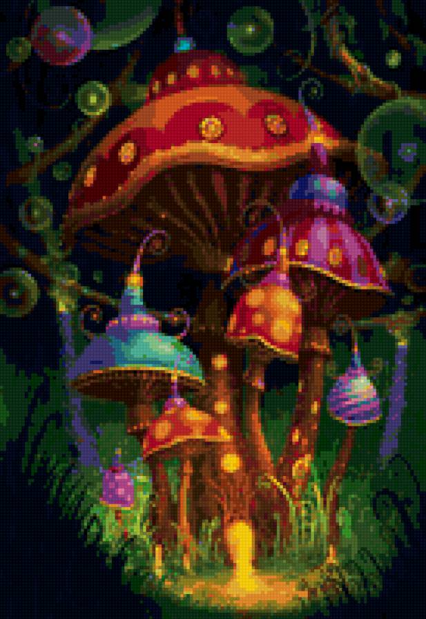 сказочные грибы - фэнтези, сказка, грибы - предпросмотр