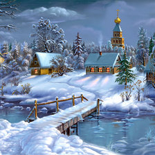 Схема вышивки «пейзаж по картине В.Цыганова»