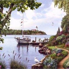 Схема вышивки «яхта»