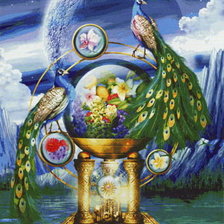 Схема вышивки «павлины»