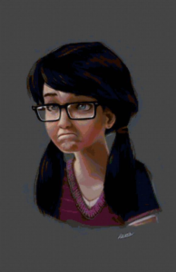 Девочка в очках - лицо, девушка - предпросмотр