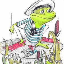 Схема вышивки «Лягушка»