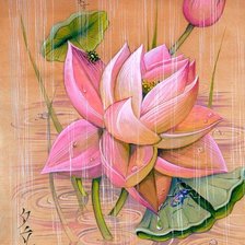 Схема вышивки «лотос под дождем»