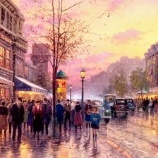 Схема вышивки «Дождь в городе»