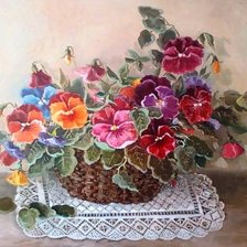 Схема вышивки «Анютины глазки»