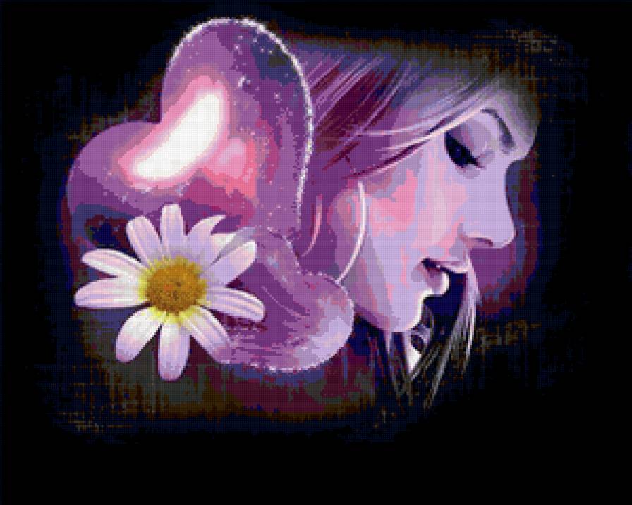 Для тебя - цветы, сердце, девушка - предпросмотр