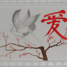 Схема вышивки «Журавли.»