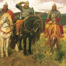 Схема вышивки «Три богатыря»