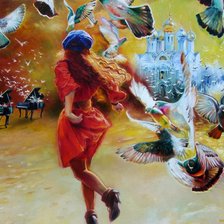 Схема вышивки «танец с голубями»