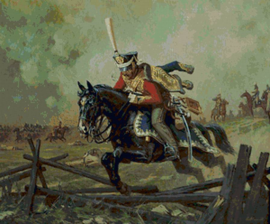 Гуссар - конь, война, картина, сражение, люди, гуссар - предпросмотр