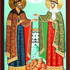 Схема вышивки «Икона "Петра и Февронии"»