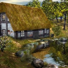 Схема вышивки «дом»