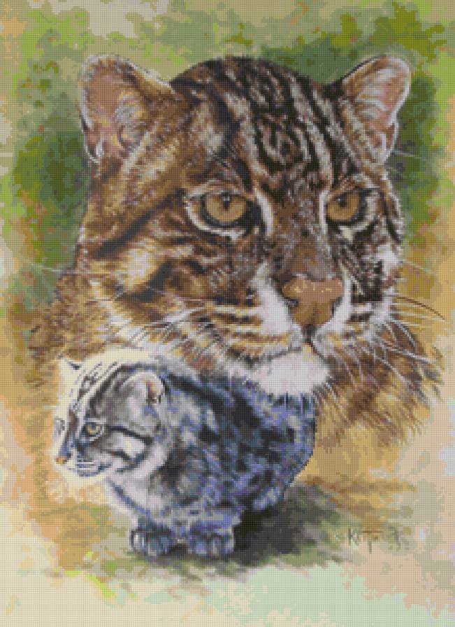 Серия "Большие кошки" - кошки, виверра, животные - предпросмотр