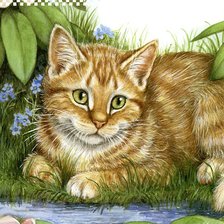 Схема вышивки «котик»