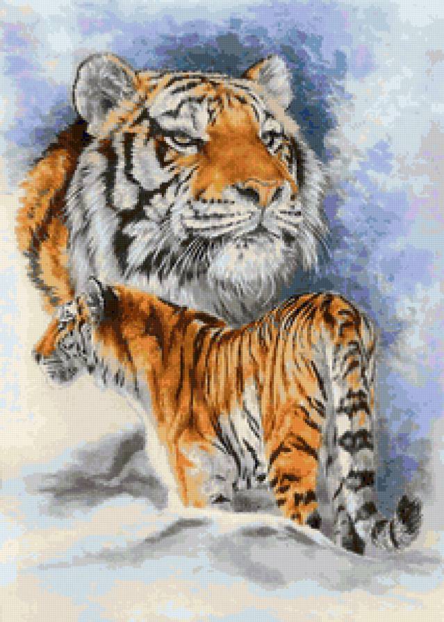 Серия "Большие кошки" - кошки, тигры, животные - предпросмотр